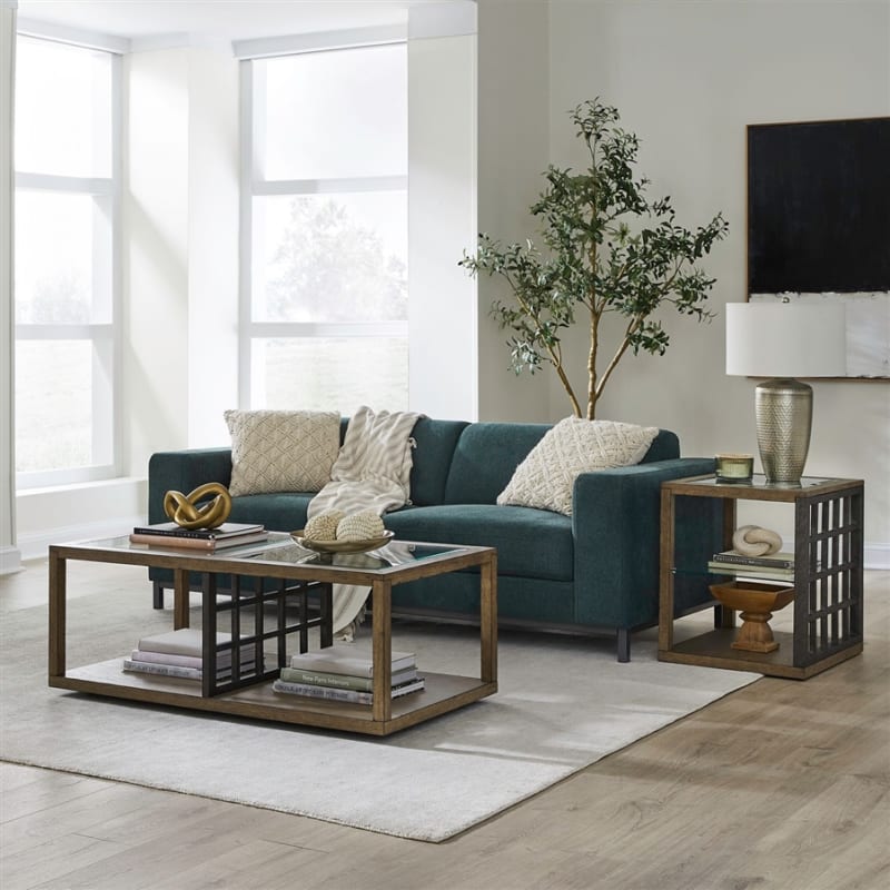 Bayhill Trellis 3 Piece Cocktail Table Set in Honey w/ Black Metal Accents Finish by Liberty Furniture - LIB-525-OT-3PCS