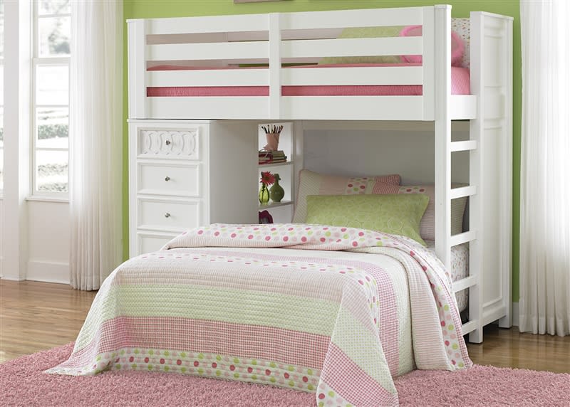 Kaleidoscope Youth Loft Bed in Linen White Finish by Liberty