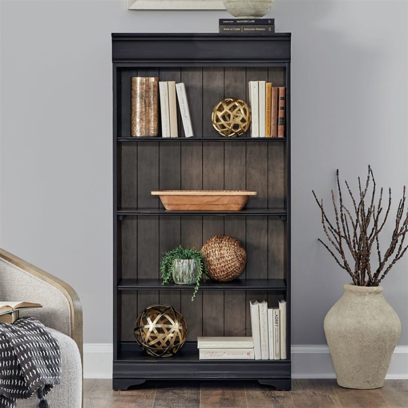 Meritage 60 Inch Bookcase in Aged Charcoal Finish by Liberty Furniture - LIB-532-HO3060