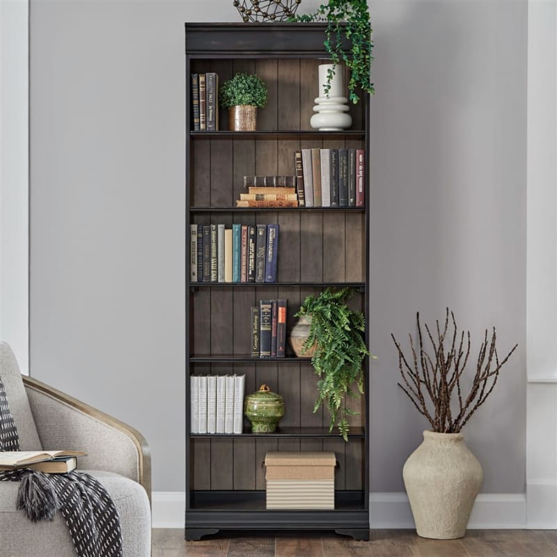 Meritage 84 Inch Bookcase in Aged Charcoal Finish by Liberty Furniture - LIB-532-HO3084
