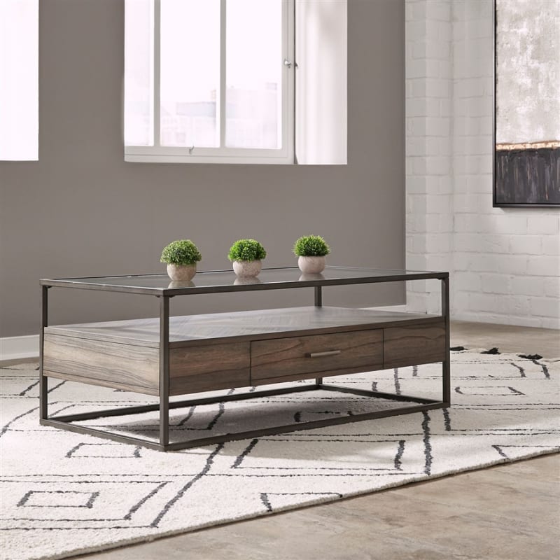 Jamestown Rectangular Cocktail Table in Tobacco Finish by Liberty Furniture - LIB-626-OT1011