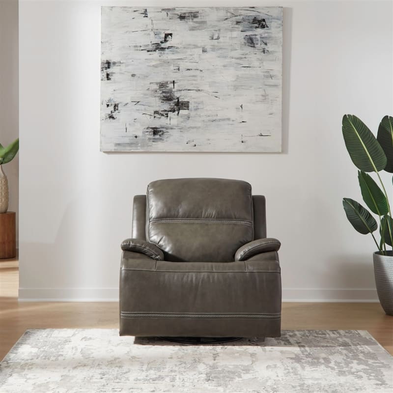 Bentley Recliner in Graphite Gray Leather Finish by Liberty Furniture - LIB-7003GY-12P