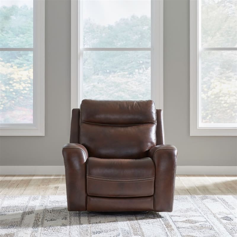 Blair Recliner in Cognac Leather Finish by Liberty Furniture - LIB-7005CG-12P