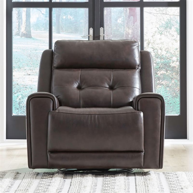 Carrington Recliner in Dark Brown Leather Finish by Liberty Furniture - LIB-7006DB-13P