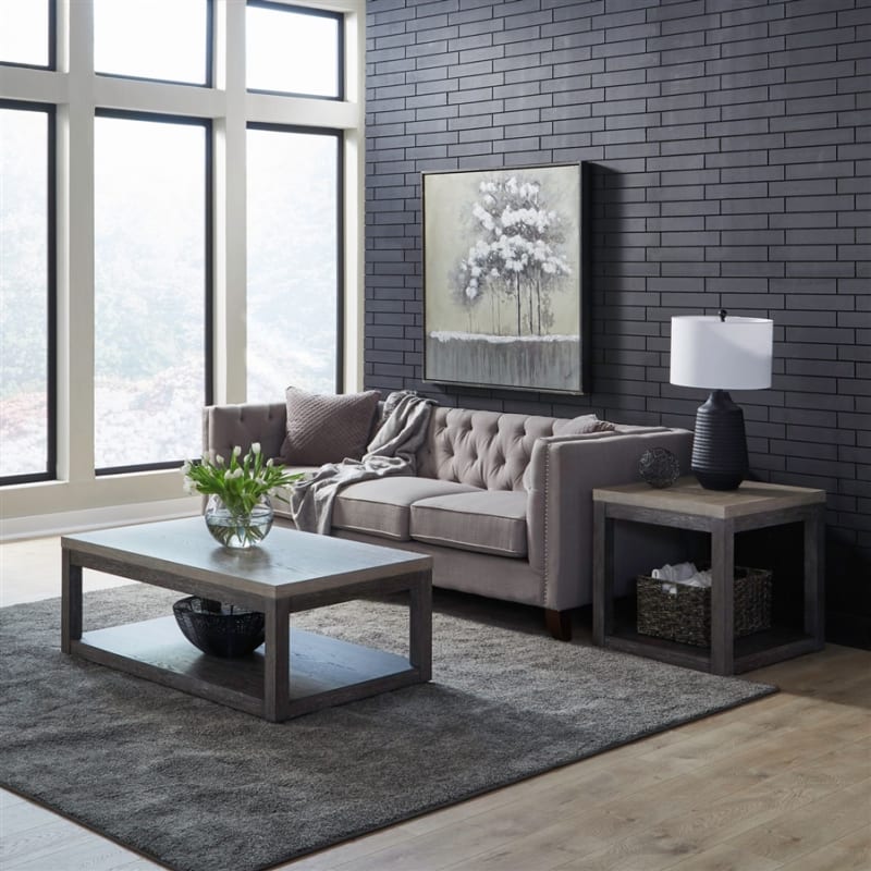 Piedmont 3 Piece Rectangular Cocktail Table Set in Charcoal w/ Ash Tops Finish by Liberty Furniture - LIB-707-OT-3PCS