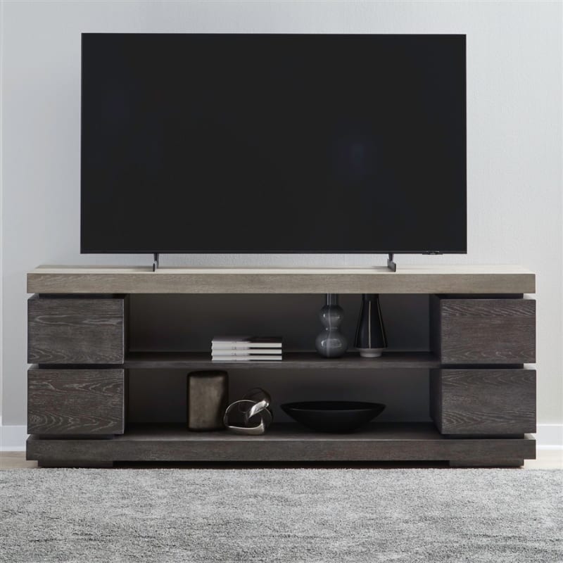 Piedmont 84 Inch TV Console in Charcoal with Ash Tops Finish by Liberty Furniture - LIB-707-TV84