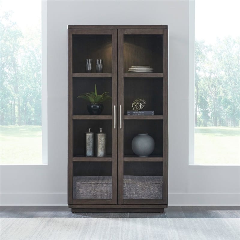 Cascade Falls Display Cabinet in Satin Espresso Finish by Liberty Furniture - 732-CH4278