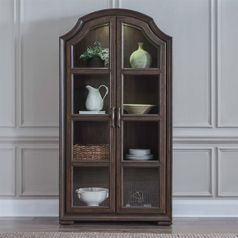 Provence Park Bunching Display Cabinet in Chateau Brown Finish by Liberty Furniture - 765-CH4484