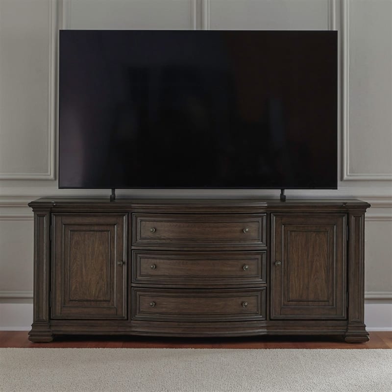 Provence Park 78 Inch TV Console in Chateau Brown Finish by Liberty Furniture - 765-TV78