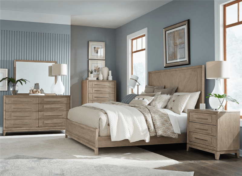 Brentwood Panel Bed 6 Piece Bedroom Set in Sandstone Finish by Liberty Furniture - 789-BR-QPBDMN