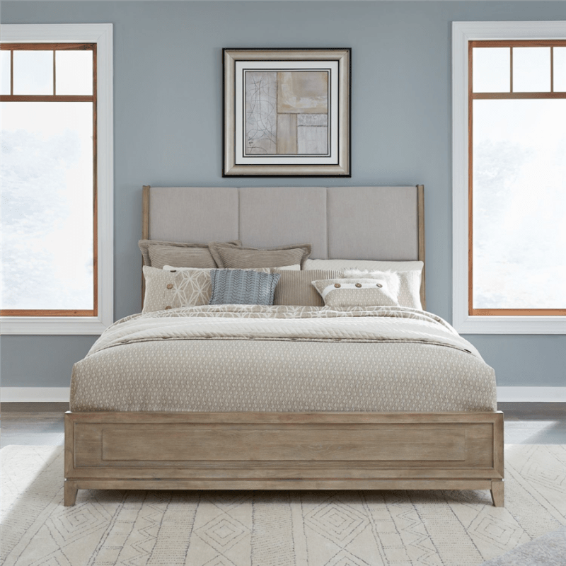Brentwood Upholstered Bed in Sandstone Finish by Liberty Furniture - 789-BR-QUB