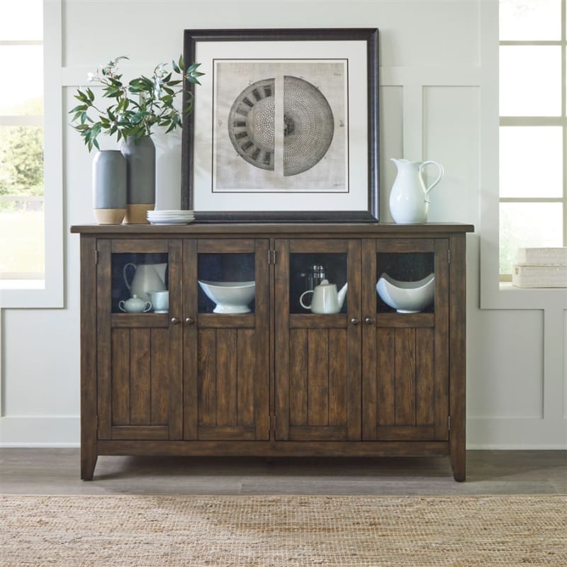 Midland Falls Buffet in Rustic Brown Finish by Liberty Furniture - LIB-826-CB6642