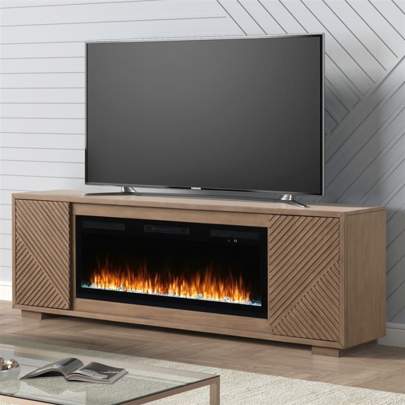 Easton 84 Inch Fireplace TV Console in Urban Bronze Finish by Liberty Furniture - LIB-FIRE-BOX-214-84FTS