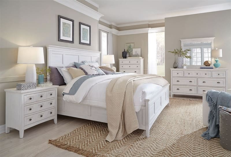 Heron Cove Place 6 Piece Panel Bedroom Set with Regular Rails by Magnussen - MAG-B4400-54-SET