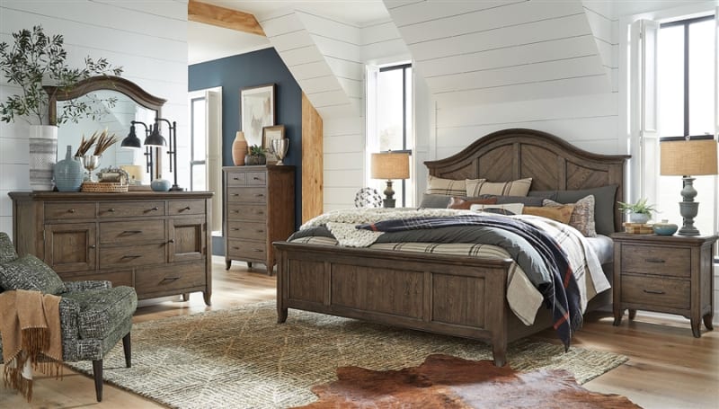 Roxbury Manor 6 Piece Panel Bedroom Set in Homestead Brown Finish by Magnussen - MAG-B5011-54-SET