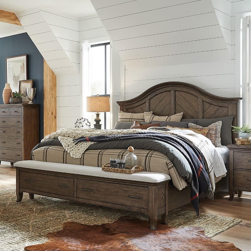 Roxbury Manor Panel Storage Bed in Homestead Brown Finish by Magnussen - MAG-B5011-54A