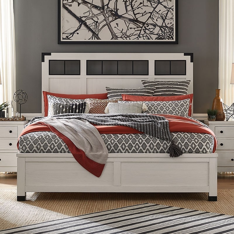 Harper Springs Panel Bed with Metal/Wood Headboard by Magnussen - MAG-B5321-58