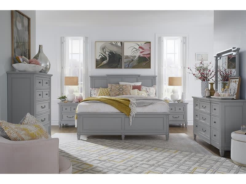 Glenbrook 6 Piece Queen Panel Bedroom Set in Pebble Finish by Magnussen - MAG-B5668-54-SET