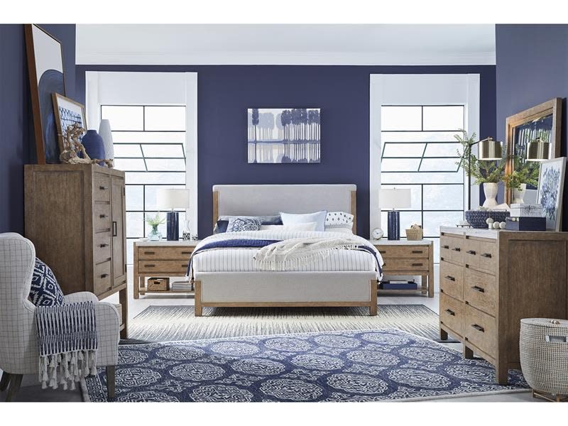 Plum Creek 6 Piece Queen Panel Upholstered Bedroom Set in Sierra Brown Finish by Magnussen - MAG-B5768-55-SET