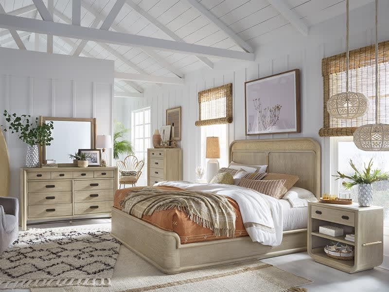Sunset Cove 6 Piece Queen Panel Bedroom Set in Sanibel Brown Finish by ...