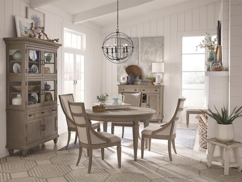 Lancaster 5 Piece Round Table Dining Room Set with Upholstered Seat & Back Chairs by Magnussen - MAG-D4352-25-73