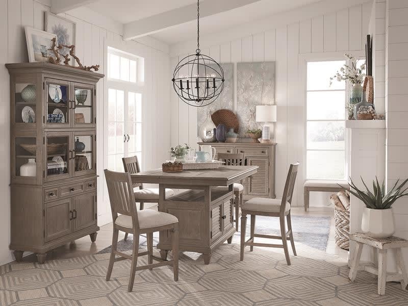 Lancaster 5 Piece Counter Height Dining Set in Dovetail Grey Finish by Magnussen - MAG-D4352-42-82