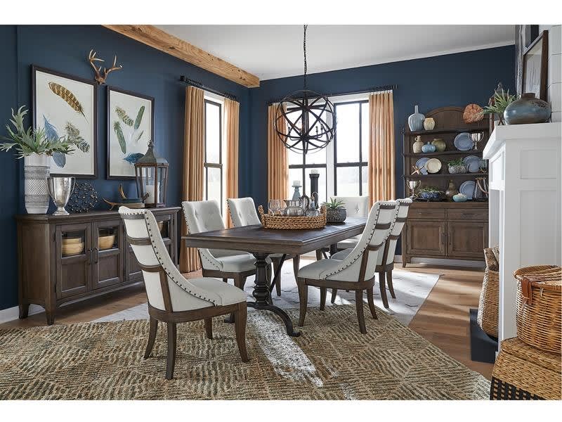 Roxbury Manor 7 Piece Dining Room Set in Homestead Brown/Antique Bronze Finish by Magnussen - MAG-D5011-20-73
