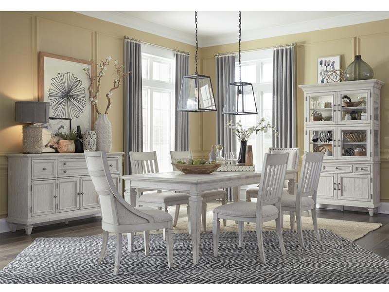Newport 7 Piece Dining Room Set in Alabaster Finish by Magnussen - MAG-D5430-20-73-62