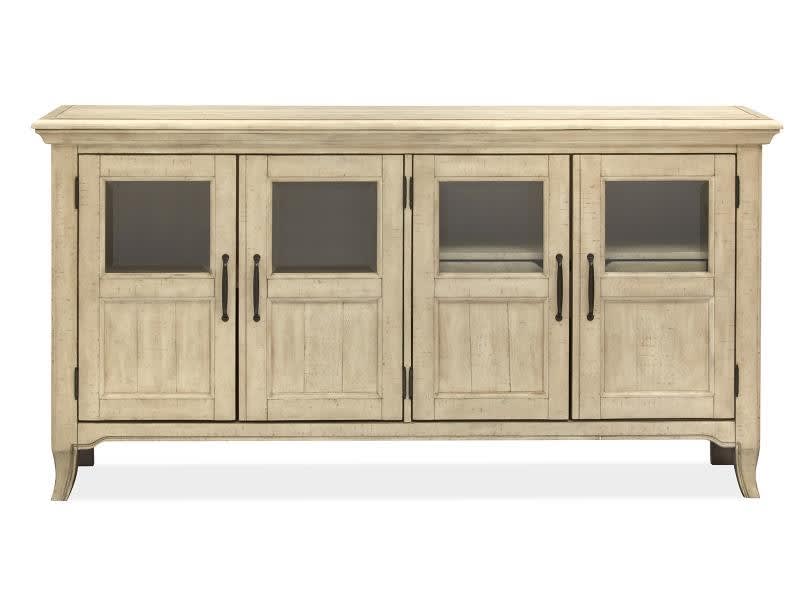 Harlow Four Door Buffet in Weathered Bisque/Antique Bronze Finish by Magnussen - MAG-D5491-13