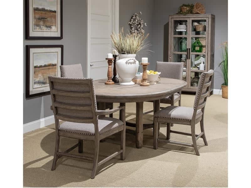 Claremont 5 Piece Round Dining Room Set in Smokey Taupe Finish by Magnussen - MAG-D5942-24-63