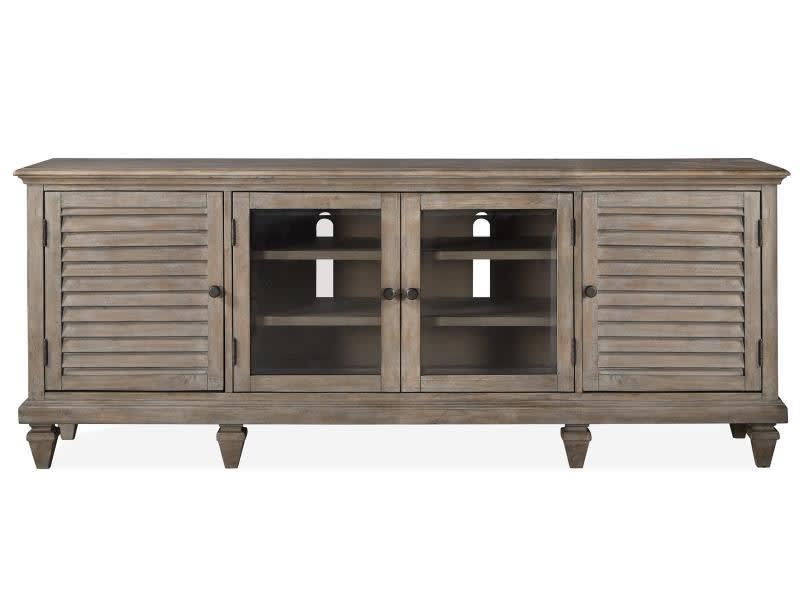 Lancaster 82 Inch TV Console in Dovetail Grey Finish by Magnussen - MAG-E4352-08