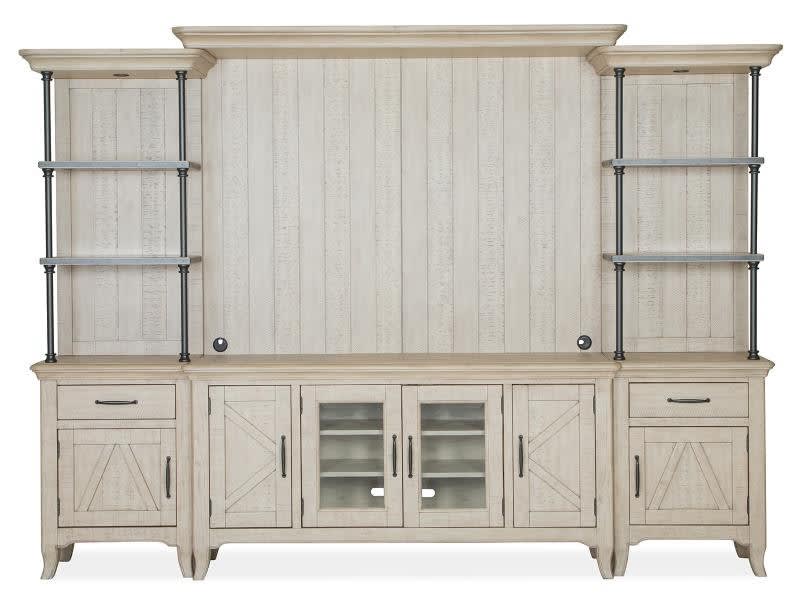 Harlow Entertainment Center in Weathered Bisque Finish by Magnussen - MAG-E5491-08C