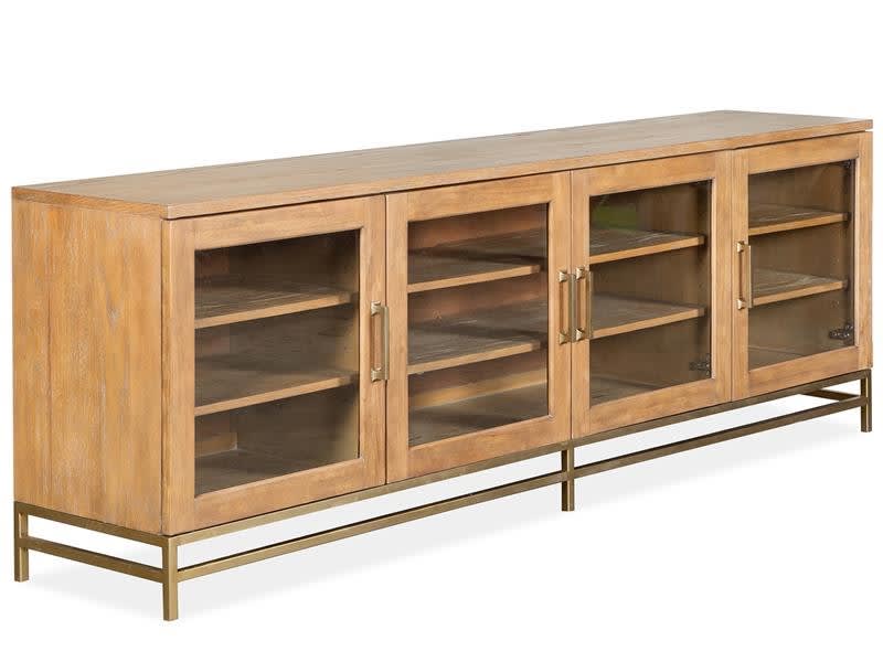Lindon 90 Inch TV Large Console in Belgian Wheat and Coffee Bean Finish by Magnussen - MAG-E5570-08