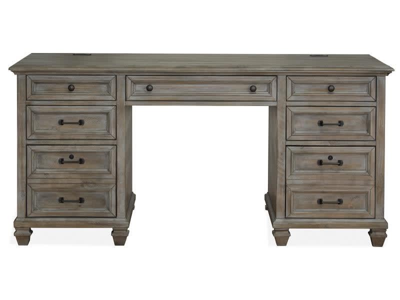 Lancaster Home Office Executive Desk in Dovetail Grey Finish by Magnussen - MAG-H4352-02