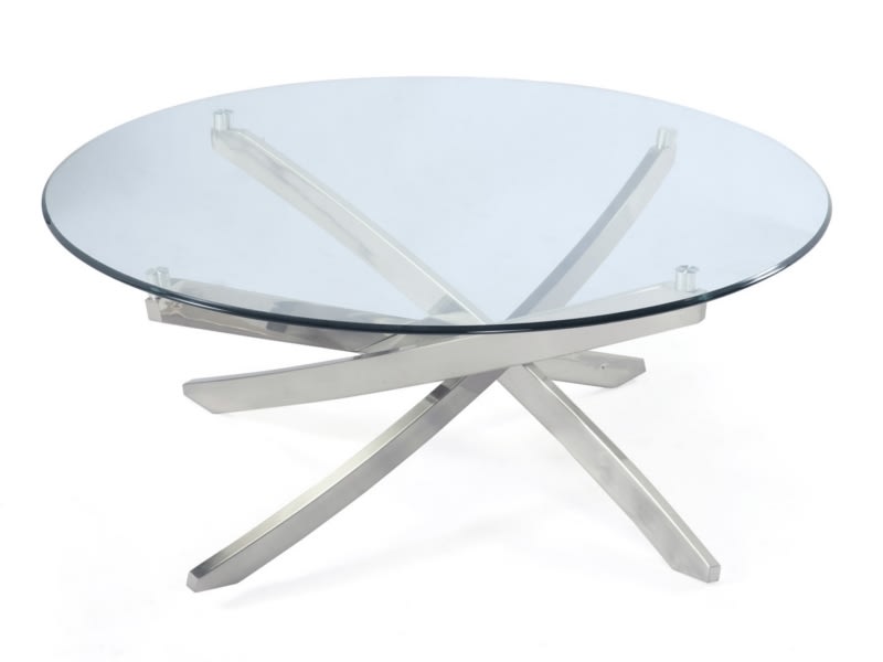 Zila 3 Piece Occasional Table Set in Brushed Nickel Finish by Magnussen - MAG-T2050-45-05