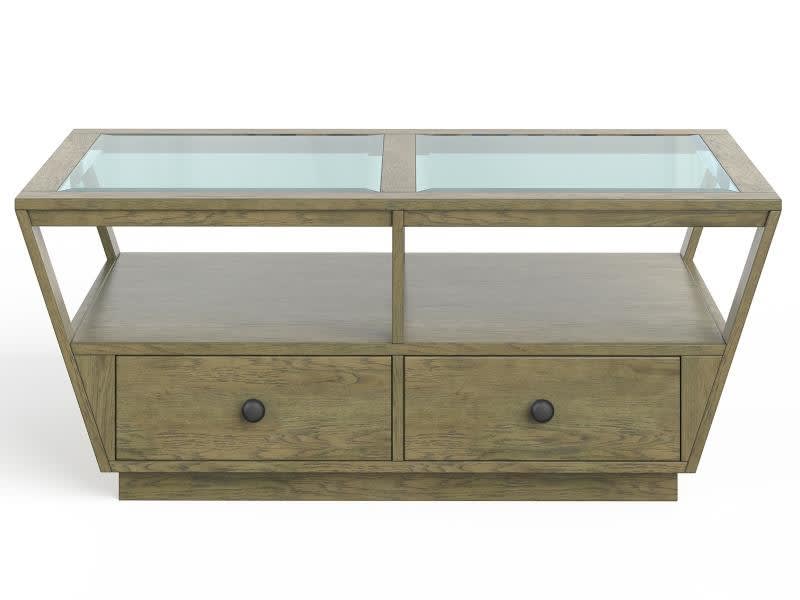 Hardison 3 Piece Rectangular Cocktail Table Set w/Casters in Warm Stone/Glass Finish by Magnussen - MAG-T5631-43-03