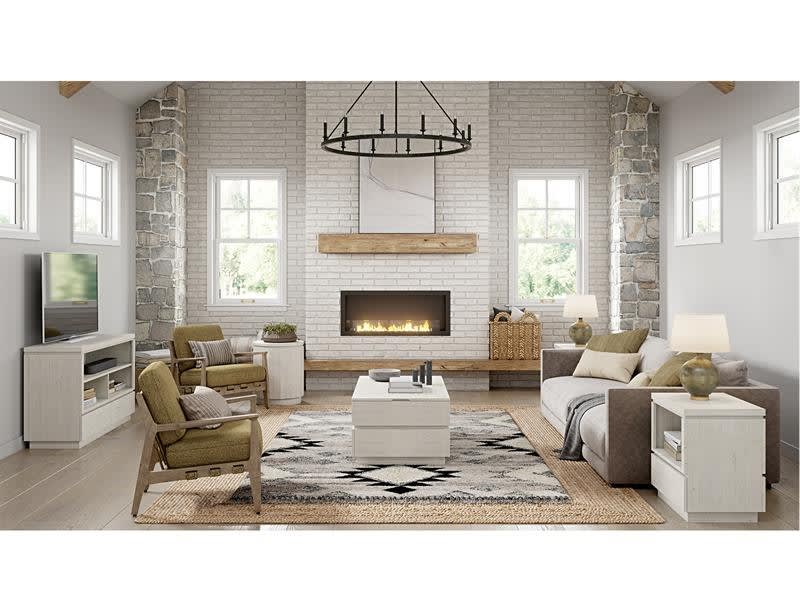 Claudette 3 Piece Lift Top Storage Cocktail Table Set w/Casters in Alabaster Finish by Magnussen - MAG-T5644-50-35