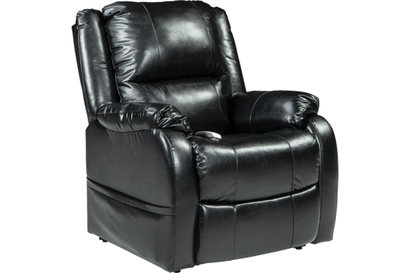 Corona Ultimate Power Chaise Lounger in Lexi Sta-Kleen Vinyl Black Polyurethane by Mega Motion - NM-2650-BK