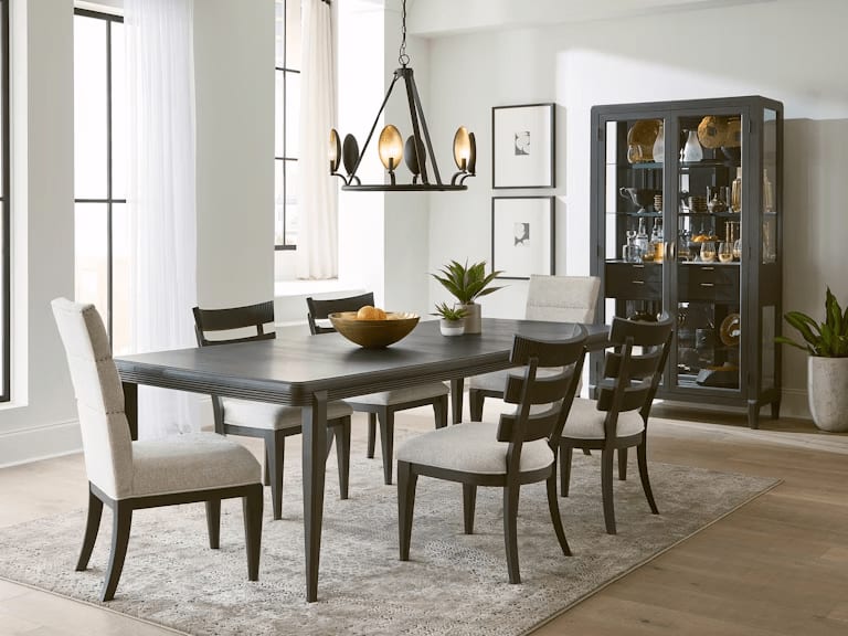 West End Loft 7 Piece Leg Table Dining Room Set in Dark Wood Finish by Pulaski - PUL-P361240-70-60