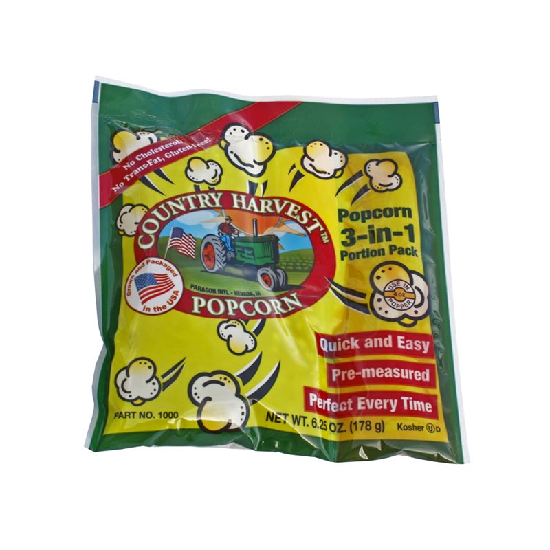Country Harvest Part #1000 Portion Pack for 4oz Poppers "Regular Case" by Paragon