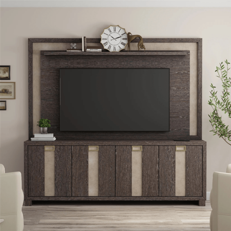 Ascent 90 Inch TV Console with Hutch in Dark Chocolate Finish by Parker House - ASC#90-2-DCH