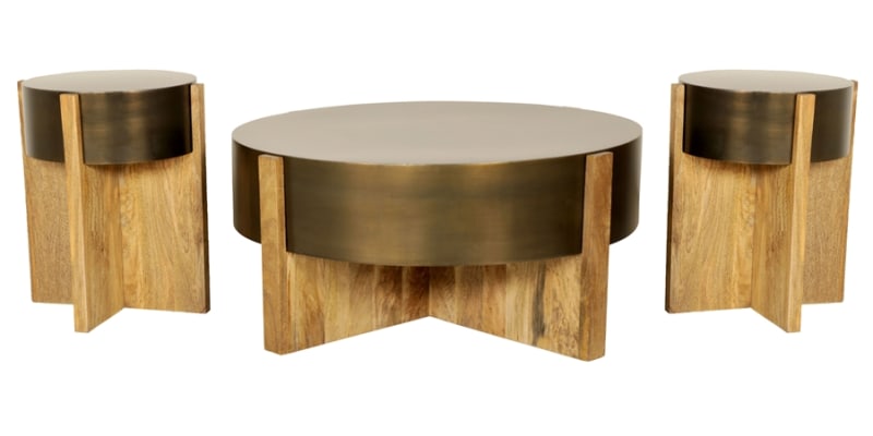 Aspen 3 Piece Round Cocktail Table Set in Barton Bronze Finish by Parker House - PH-ASP-11-ASP-12