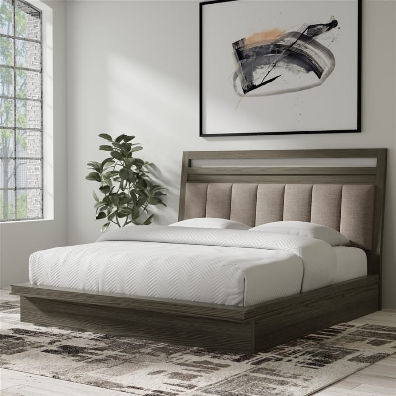 Pure Modern Bedroom Queen Platform Bed in Moonstone Finish by Parker House - PH-BPUR-1250-3