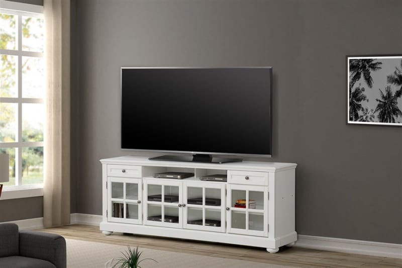 Cape Cod 76 Inch TV Console in Vintage White Finish by Parker House - CAP#76