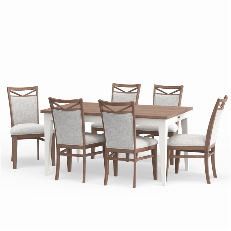Americana Modern 7 Piece Rectangular Extendable Dining Table Set in Cotton Finish by Parker House - PH-DAME-7PC-RECT-DINING