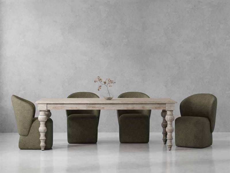 Crossings 5 Piece Rectangular Dining Table Set in Toasted Tumbleweed Finish by Parker House - PH-DEDE-5PC-84REC-DBGO-QMSG