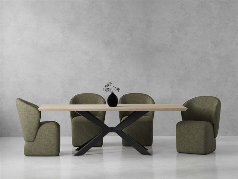 Crossings Rectangular Table Monaco 5 Piece Dining Set in Solid Mango Finish by Parker House - PH-DMON-5PC-86REC-DBGO-QMSG