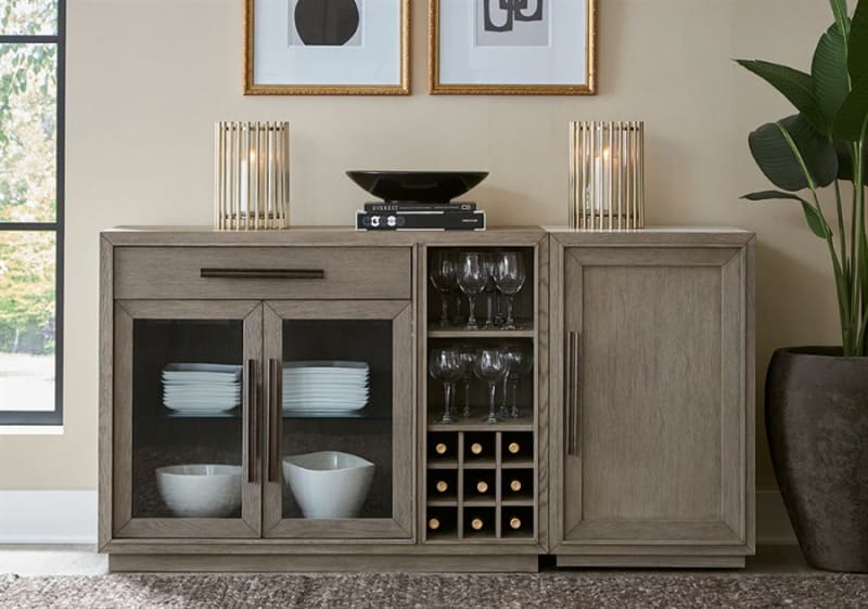 Pure Modern Server with Bar Cabinet in Moonstone Finish by Parker House - DPUR#47-2