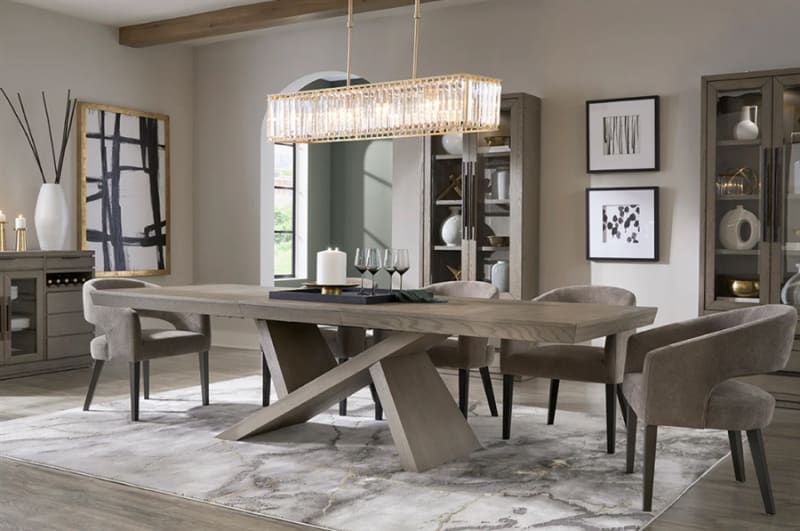 Pure Modern Pedestal Table 7 Piece Dining Set in Moonstone Finish by Parker House - DPUR-88-7B