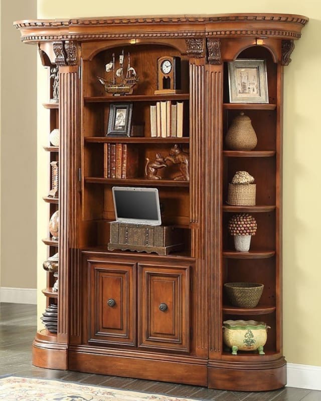 Huntington 3 Piece Bookcase in Antique Vintage Pecan Finish by Parker House - HUN-430-3B
